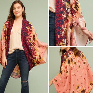 SAACHI Mixed Print Floral Kimono Misty Rose NEW